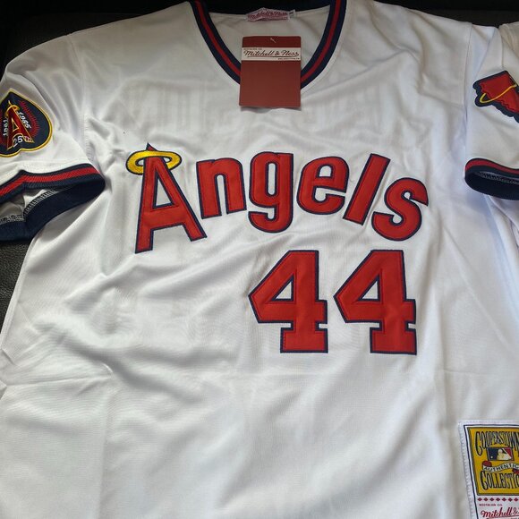 1980s ANAHEIM ANGELS REGGIE JACKSON Men's JERSEY Sz M,L,XL,2X by Mitchell & Ness - Picture 2 of 7
